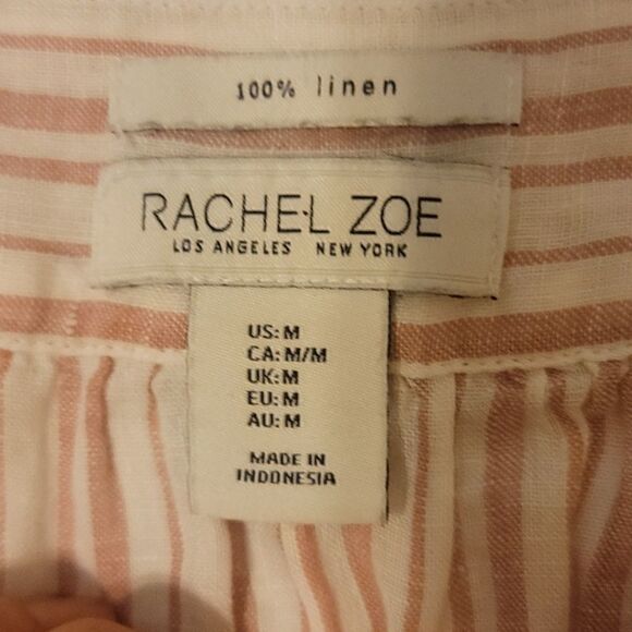 Rachel Zoe stripped. Linen peasant boho top size - Picture 7 of 10